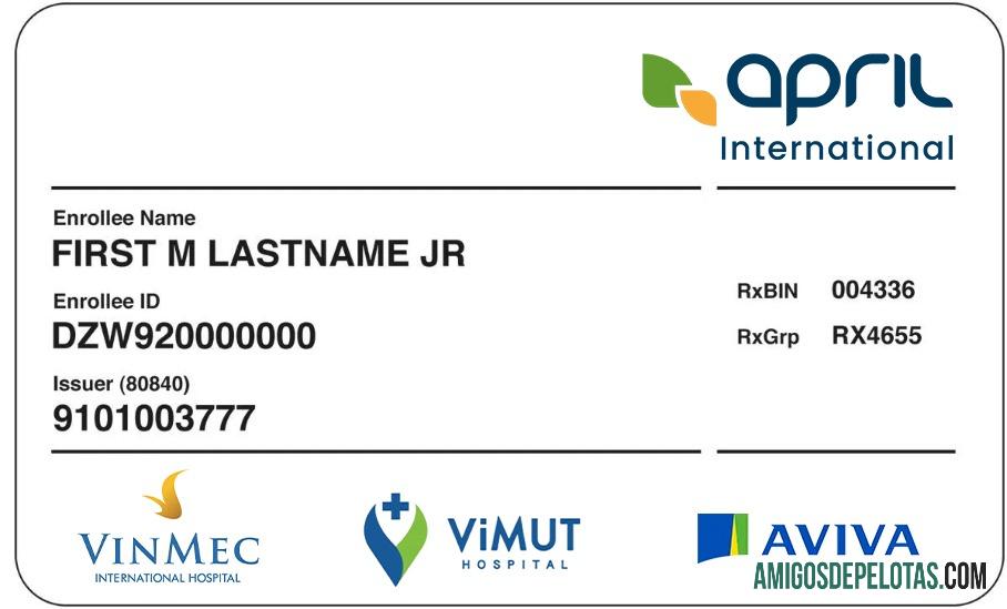 Cartão de seguro saúde do Congo exemplo